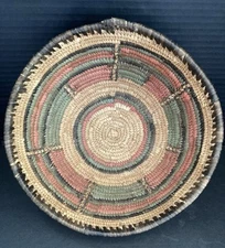 Display Basket Coiled Southwestern Round Multicolor Woven Table Decor