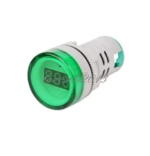 Green 22mm AC60-500V LED Voltmeter Voltage Meter Indicator Pilot Light Display