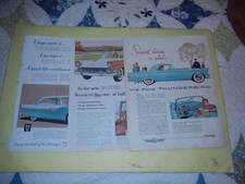THREE LARGE Original Magazine Print Ads FORD 55 T-BIRD, 55 & 56 SEDAN FREE SHIP