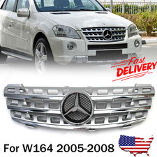 Silver Upper Grill Wstar For Mercedes Benz W164 2005-08 Ml500 Ml350 Ml320 Ml500