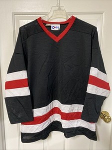 Vintage 90s Kobe Mens Mesh Hockey Jersey Canada Made Size Small