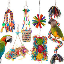 6 Pack Bird Colorful Chewing Toys Parrot Foraging Shredder Toys Shred Hanging Fo