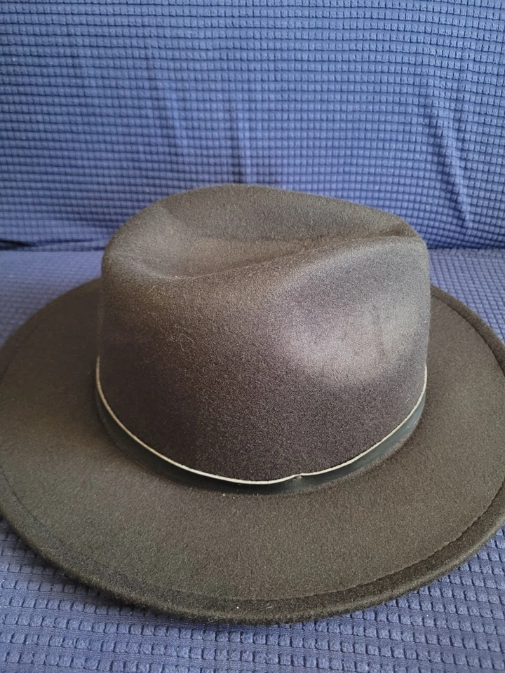 Sombrero vaquero Fedora terciopelo negro Foto 3 de 4