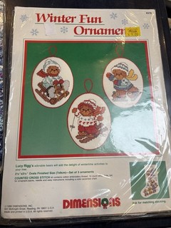 Dimensions Winter Fun Ornaments counted cross stitch kit