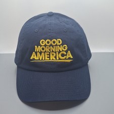 Good Morning America Baseball Hat ABC Logo Spelled Out Adjustable Cap Navy 