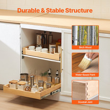 Pull Out Cabinet Organizer, 20"W x 21"D Cabinet Drawer, Soft Close Slide out Sh
