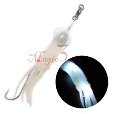 Saltwater Fishing Lures LED Lures 6 Inch Squid Baits Tuna Mackerel Striper