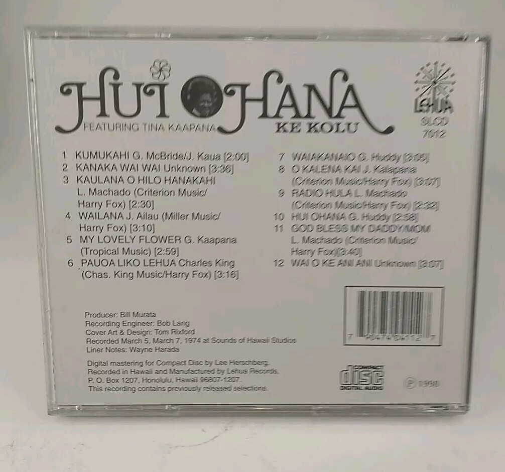 HUI OHANA - Ke Kolu ORIGINAL HAWAIIAN CD LEHUA COMPANY