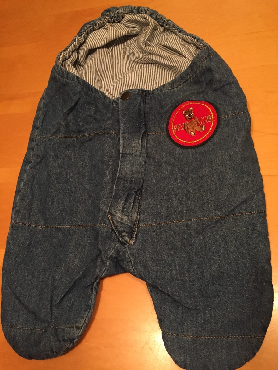 Vtg GUESS BABY Insulated Denim Jean Conductor Railroad Stripe Pant