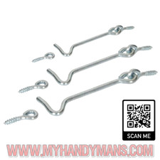 ZINC WIRE GATE HOOK AND EYE,CABIN HOOK,RABBIT HUTCH DOOR 50mm/75mm/100mm