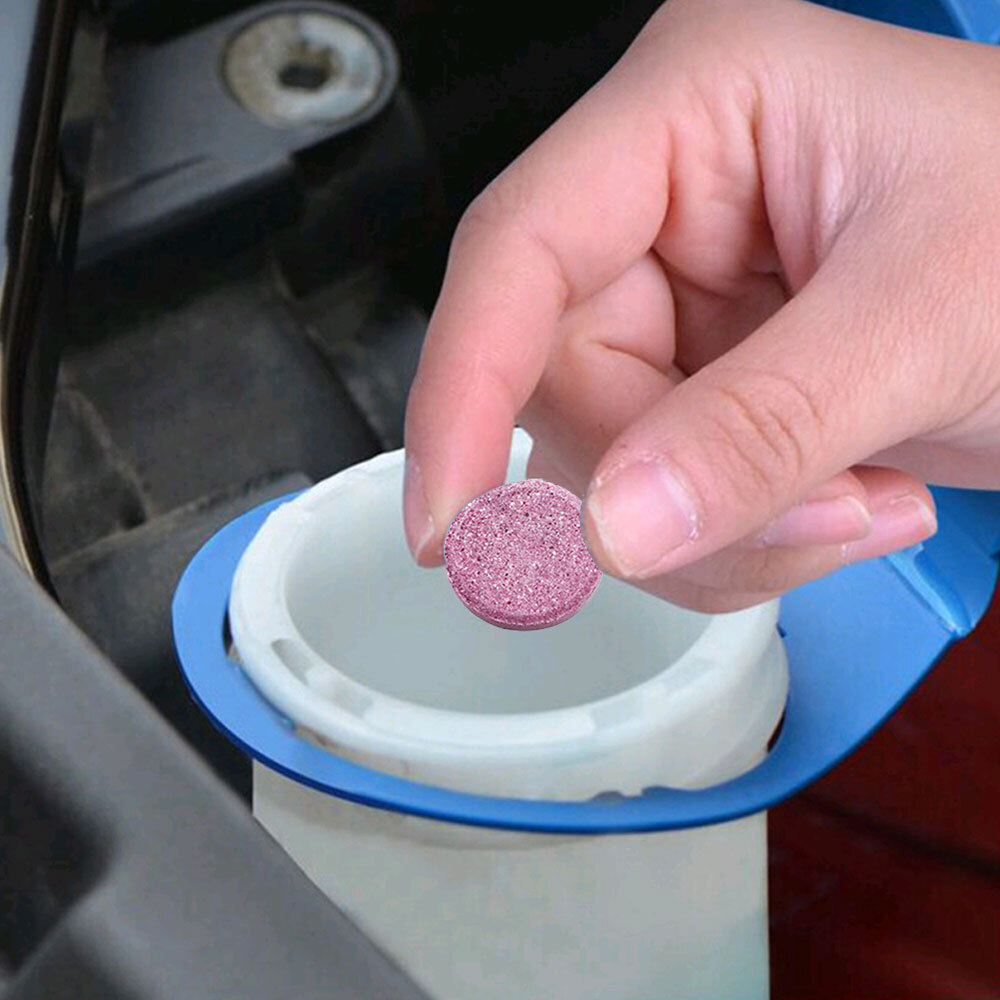 10PCS Pink Effervescent Windshield Washer Tablets for Car Cleaning-image