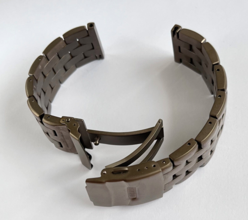 24mm Solidny szczotkowany CIEMNO Szary Brąz Pasek do zegarka ze stali nierdzewnej Bransoletka pasuje do WSZYSTKICH - Zdjęcie 1 z 10