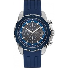 Guess Men's Chronograph Quartz Blue Silicone Strap Analog W1047G2 Watch