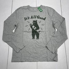 Gap Gray It s All Good Long Sleeve Graphic Tee Youth Boys XXL New