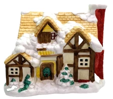 Vintage Christmas Village Tudor House 6" Light Up Taiwan