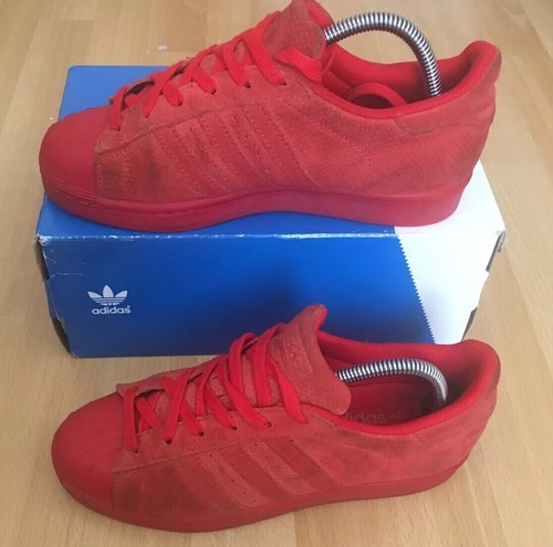 all red adidas shell toe