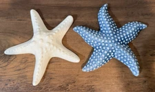 Ceramic Starfish Shaped Decor Blue White New Nautical Ocean Sea Star