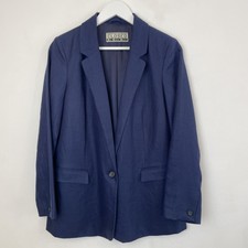 Closed Blazer Jacket 100% Linen Womens Blue Oversized Marithe Francois Girbaud M