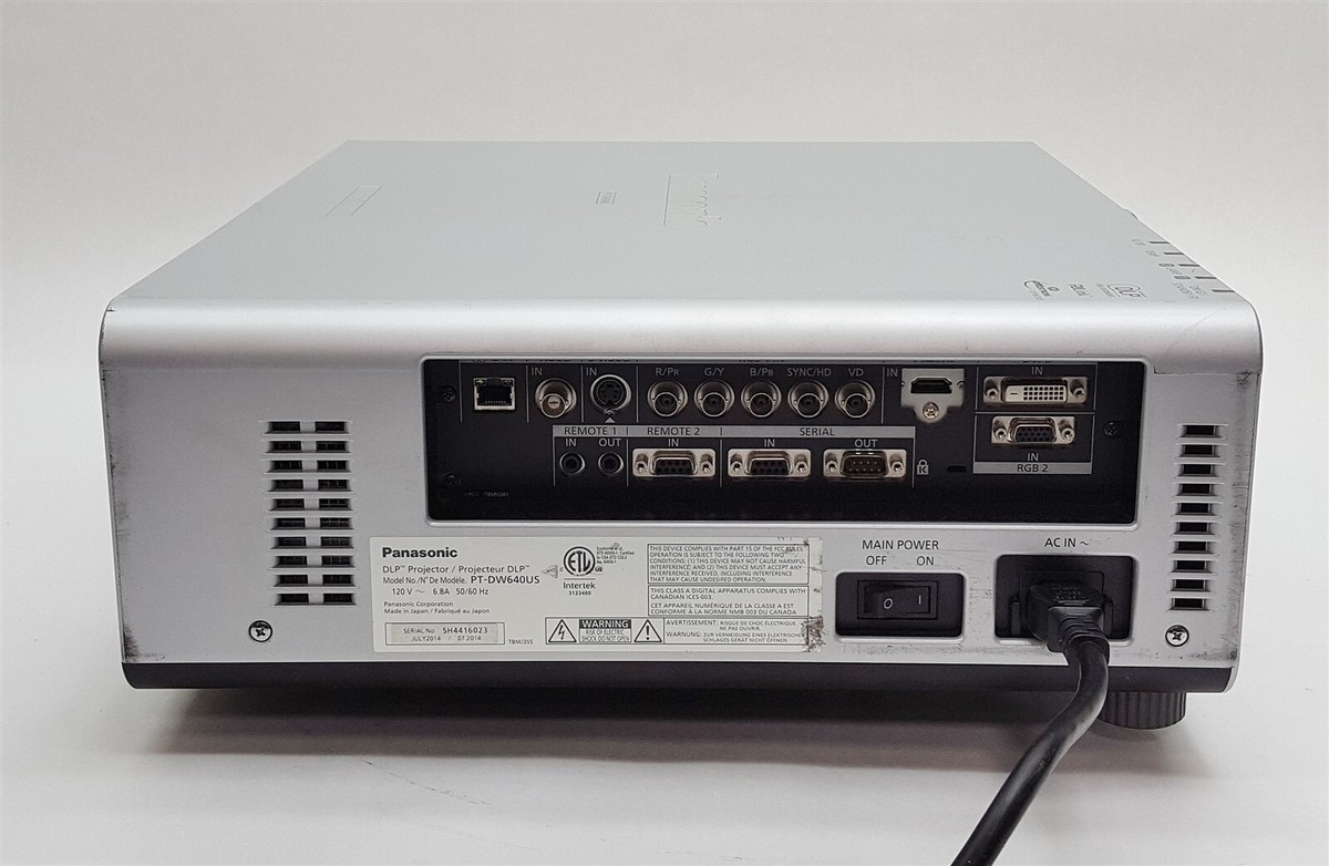 Panasonic PT-DW640US DW640 DLP 6000 Lumens WXGA Projector No Lens