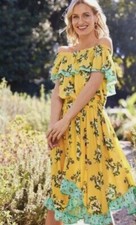 Matilda Jane Hooked On A Feeling Dress Womens Medium Floral Girly Beach NEW