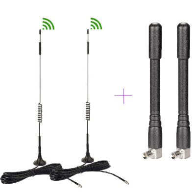 NETGEAR Unite 770S 4G LTE AT&T Hotspot TS9 Antenna 2pcs + 2pcs Rubber Antenna