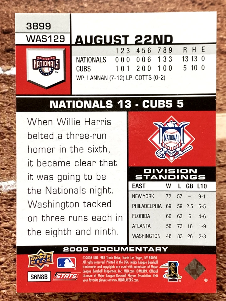 2008 Upper Deck Documentary Austin Kearns #3899 - Image 2 of 2