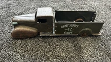 Vintage Original 1941 Wyandotte Pressed Steel Army Supply Truck  17.5"