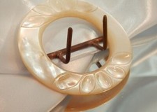 WOWZA FAB Carved Mother of Pearl Vintage 20's Belt Buckle 113S0