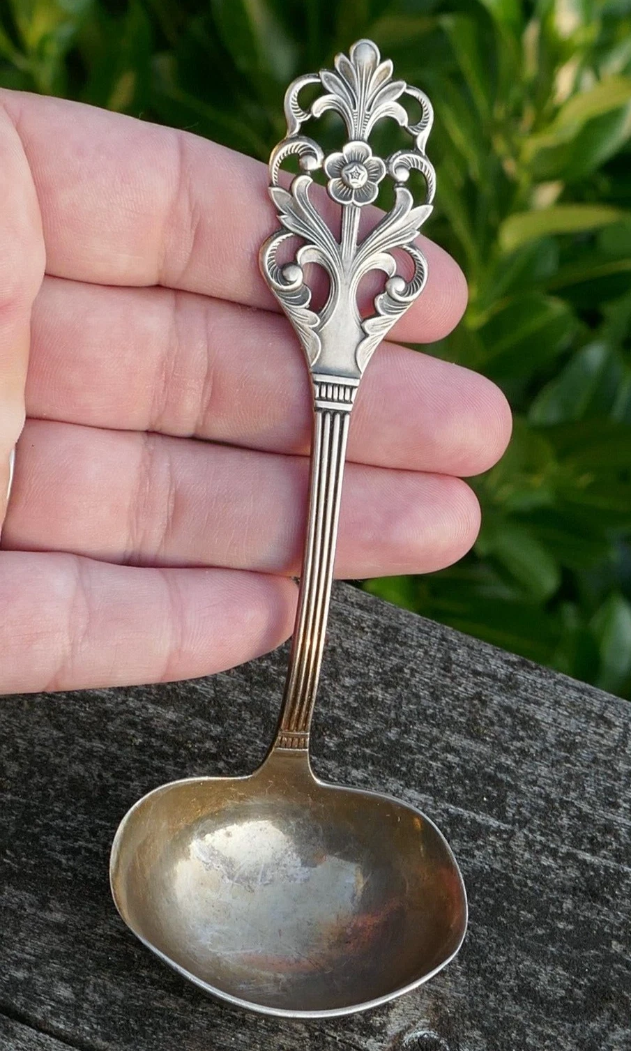 Vintage Norwegian TH. Martinsen .835 Fine Silver Sauce Ladle
