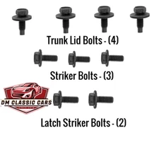 9 TRUNK LATCH LID BOLTS KIT FOR FIREBIRD CAMARO GTO TRANS AM 442 + OTHER GM