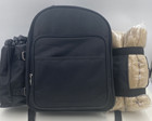 Picnic Ascot Backpack for 4 Bold Picnic Black- Glasses Flatware Opener Cooler