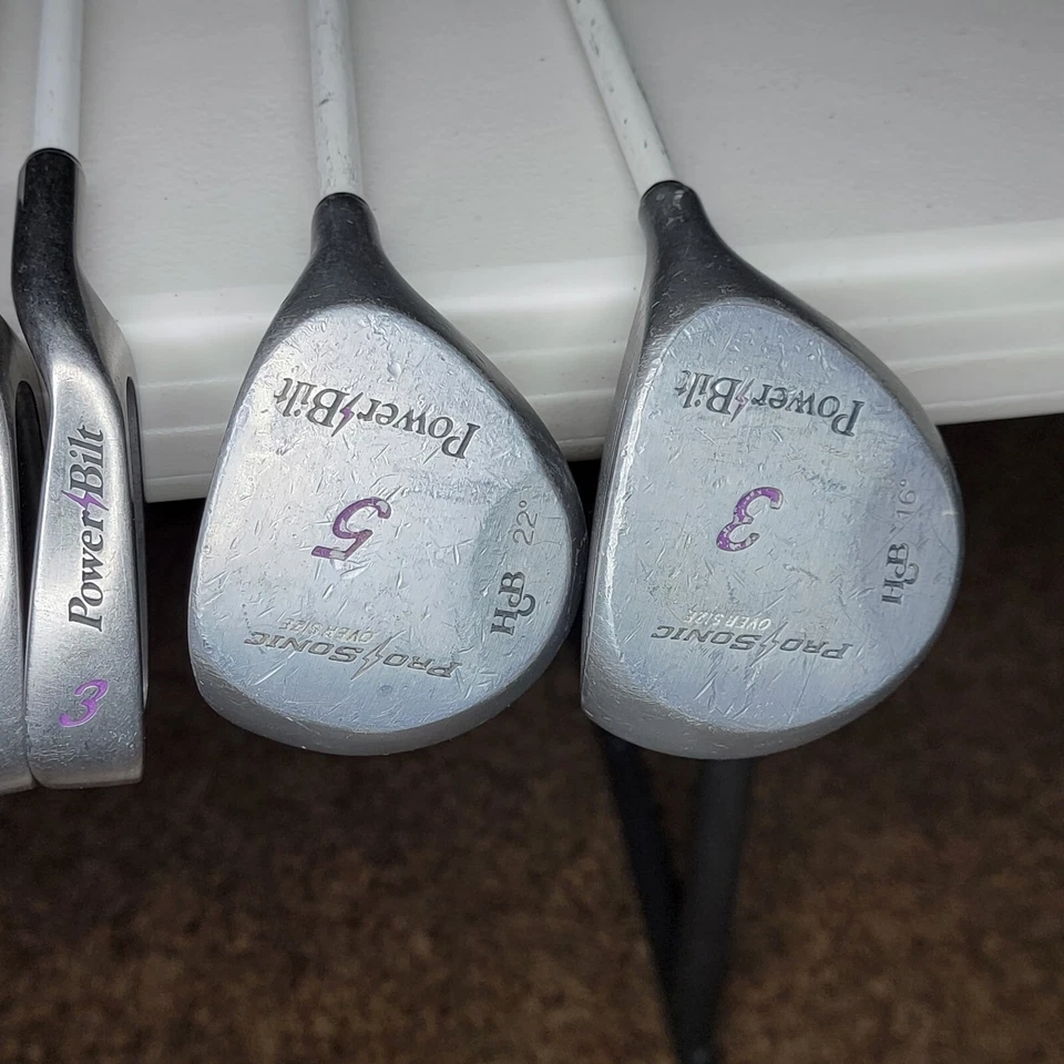 PowerBilt H&B Pro Sonic Oversize Iron Set 3-PW 3, 5 Woods RH L-Flex Graphite - Image 3 of 4