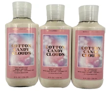 Bath & Body Works LOT 3 Cotton Candy Clouds Body Lotion 8 oz Shea Coconut Oil