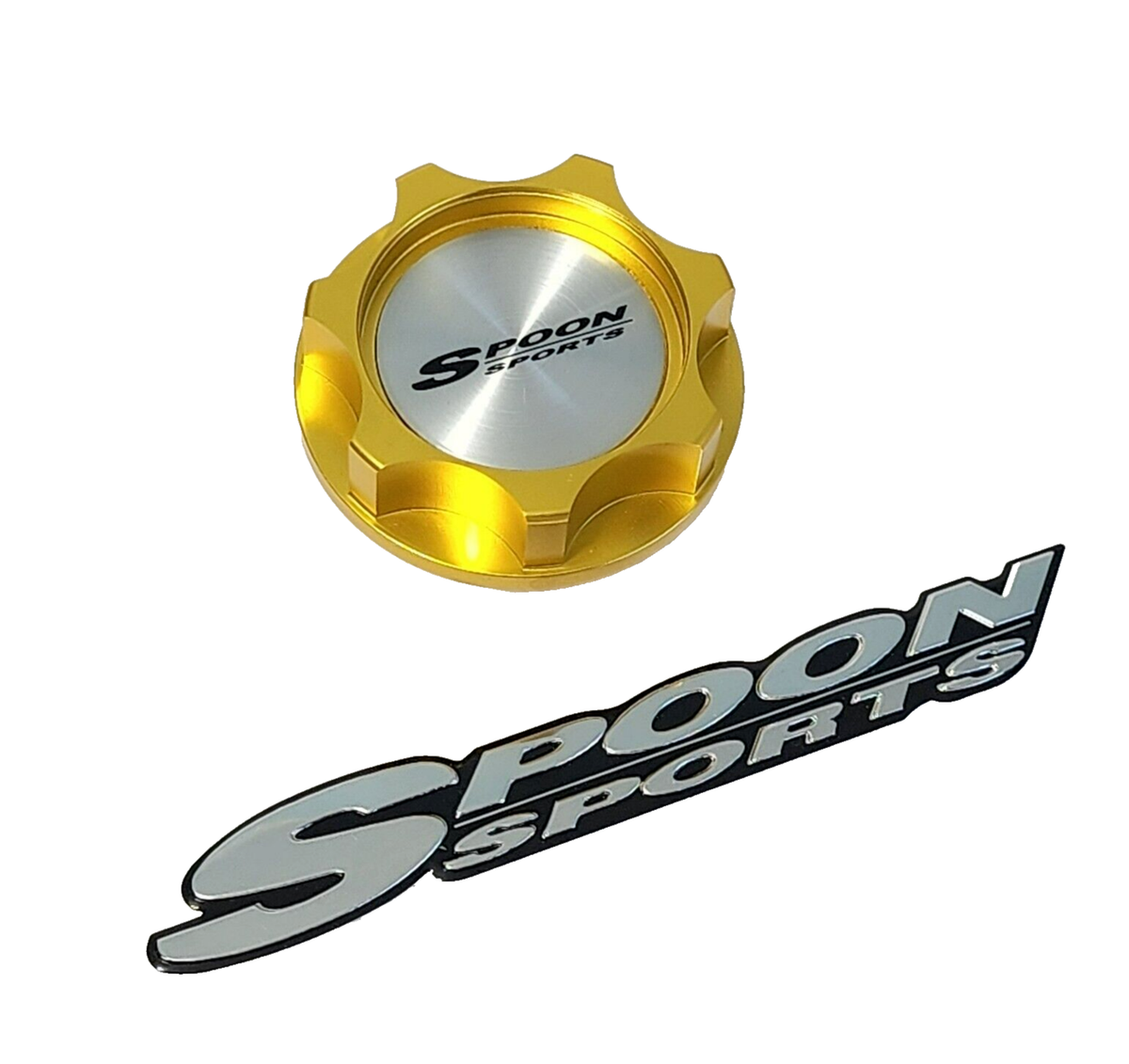 GOLD BILLET ENGINE OIL CAP AND FREE SPOON EMBLEM FOR HONDA ACURA 