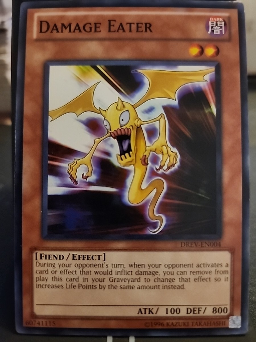 yugioh monster cards that inflict damage to your opponent Damage Eater - Yugioh Dark Monster - Vintage