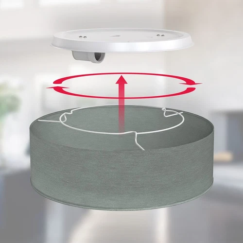 Deckenlampe Stoff grau Textil Lampenschirm Deckenleuchte Wohnzimmer Schlafzimmer - Bild 3 von 9