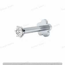 0.02 CT Natural Diamond Fancy Look Body Nose Pin Lip Labret Piercing Stud Screw