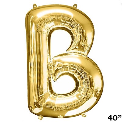 40'' GOLD Letter B Mylar Foil Balloon 1 pc Party BackDrop Decorations Supply