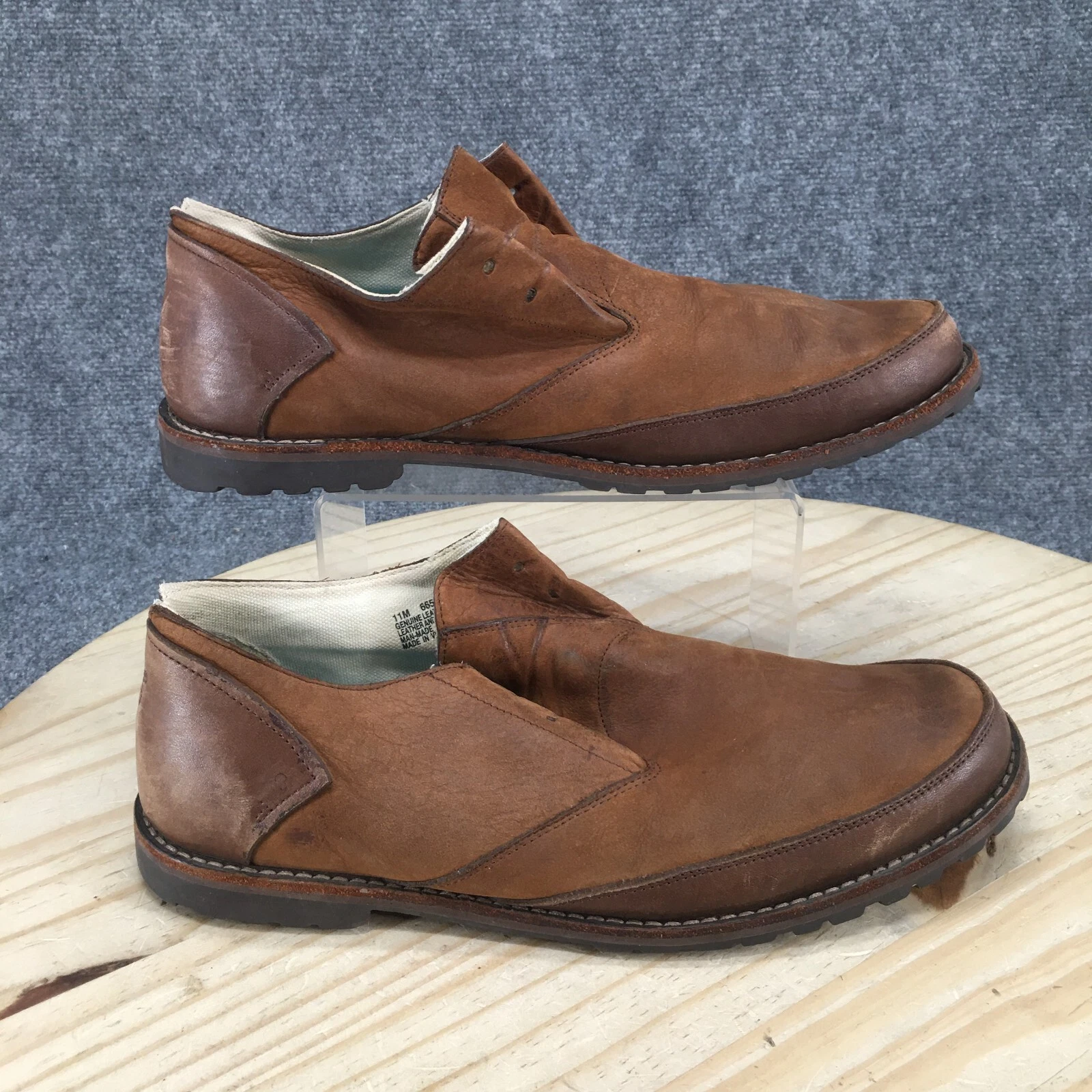 Scarpe Timberland uomo 11 M Oxford bicolore 66580 marrone vera pelle stringate