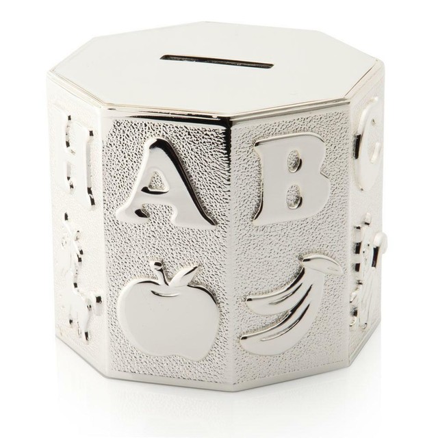 Personalised Silver Alphabet Child's Money Box Custom Engraved eBay