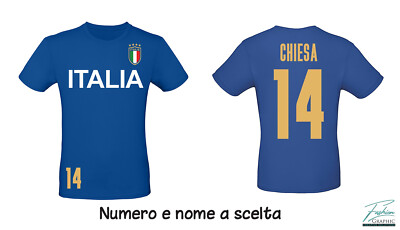 T-shirt Italia maglia bambino bimba per euro 2020 azzurri personalizzata  nome | eBay