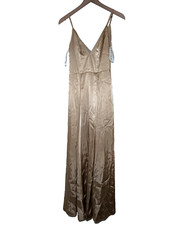 GALINA SIGNATURE Women Beige Dress Gown Size 0 Formal Wedding Bridesmaid