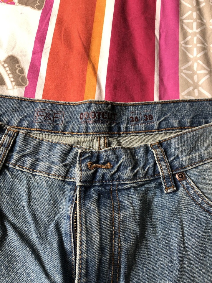 F&F (Tesco) Men's Blue Denim Bootcut Jeans Size 36 Regular eBay