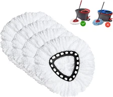 Spin Mop Replacement Head 4 Pack Mop Refill Compatible with Ocedar 