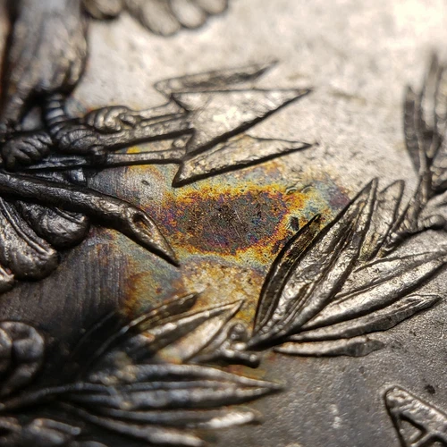 1883-O $1 Morgan Silver Dollar - Deep Rainbow Pattern Toning - BU - SKU-D3914