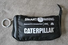 Black Nylon Zippered Fold-Up Shopping Bag, with key ring