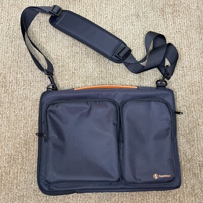 Tomtoc 360 Protective 13'' Laptop Shoulder Bag Black w/ Strap Tech Carry Case
