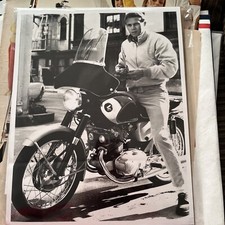 Steve Mcqueen Classic Cool Honda Motorbike 8x10 Picture Celebrity Print