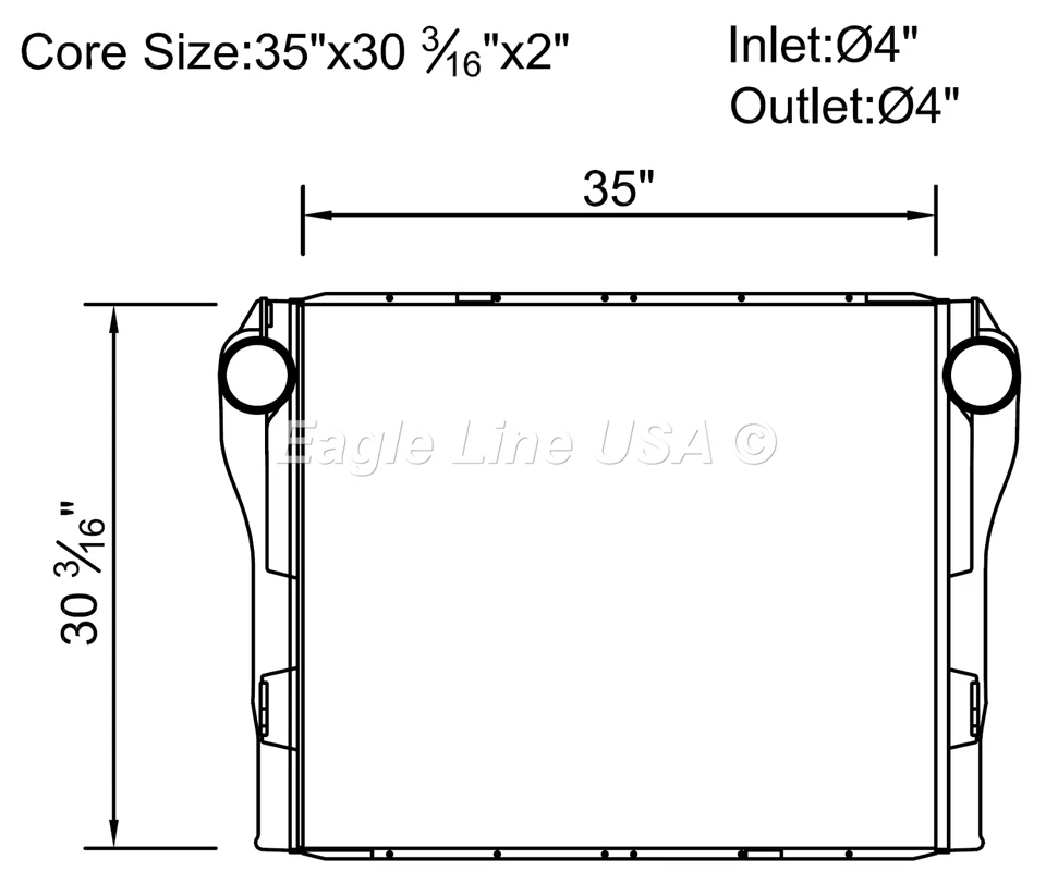 Charge Air Cooler Fit Kenworth T400 T800 W900 Peterbilt 384 386 389 35 x 30 3/16 Foto 2 de 4
