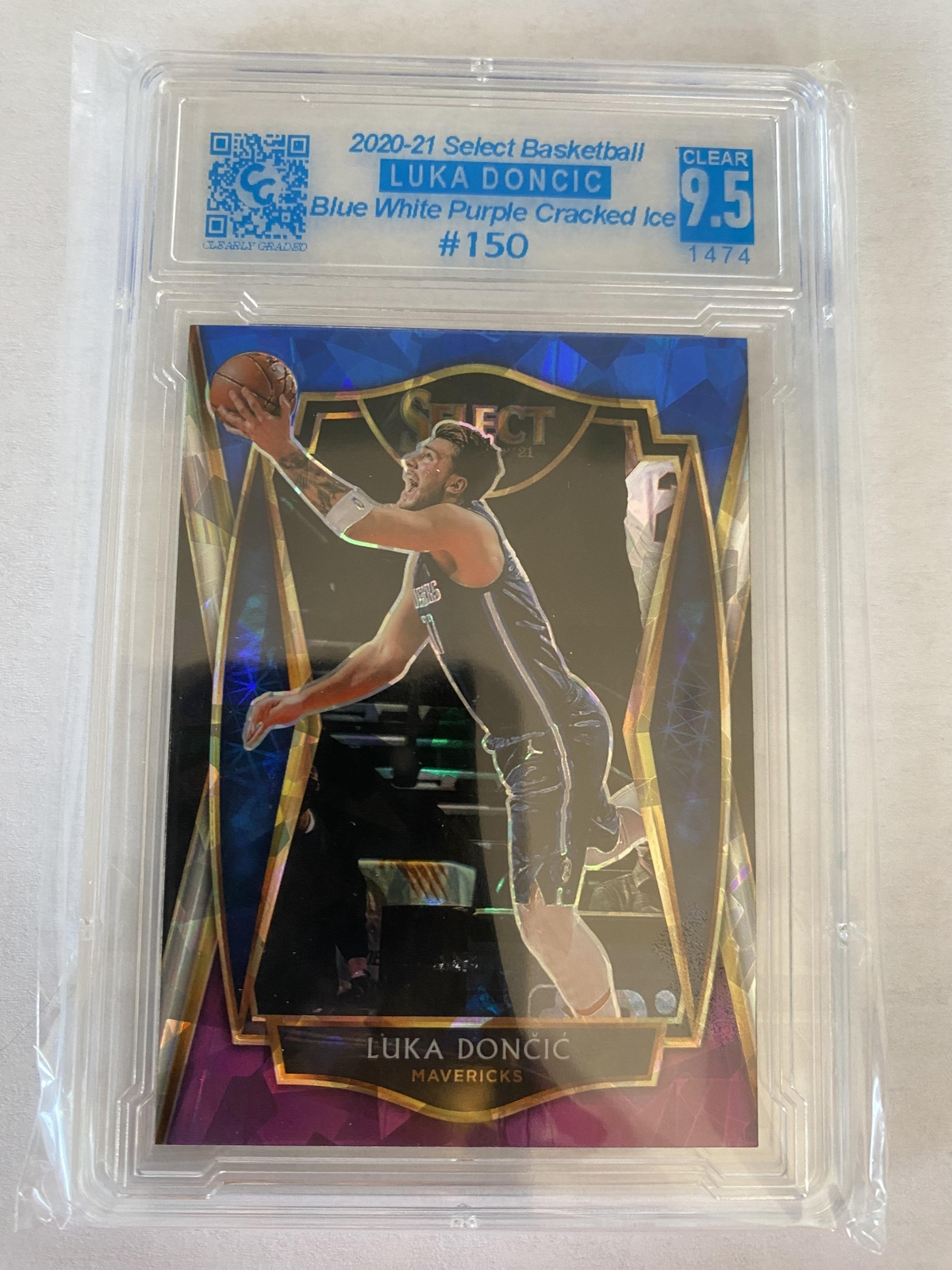 2020-21 Select Blue / White / Purple ice #150 Luka Doncic RC CG 9.5